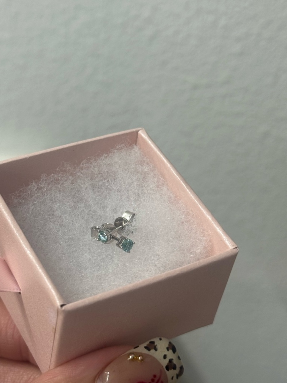 Sterling Silver Aquamarine Stud Earrings - Light Blue